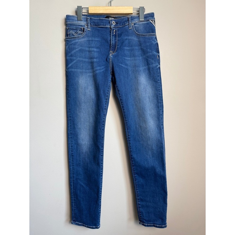 Replay Women's Vivy Slim Fit Medium Wash Blue Jeans Streetwear Indie 29x30 Faded